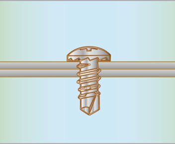 Self-drilling screw with pan head, bright zinc plated