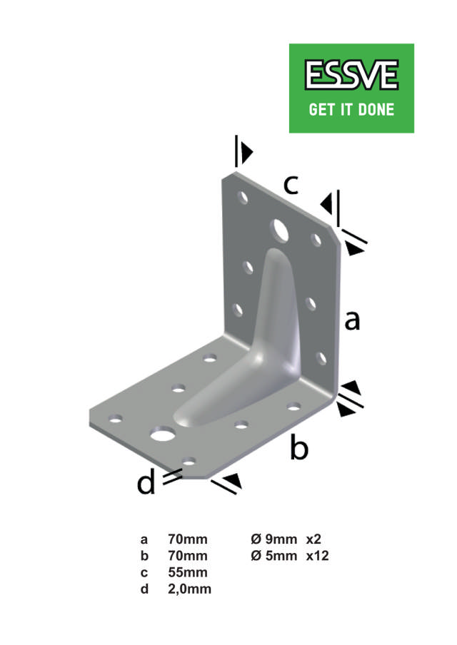 Angle bracket, hot dip galvanized