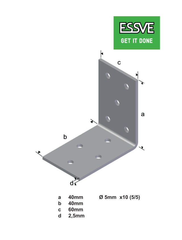Nail plate angle bracket, hot dip galvanized