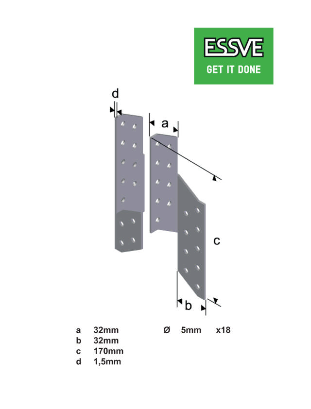 Ridge tie left, hot dip galvanized