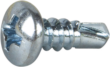 Self-drilling screw with pan head, bright zinc plated