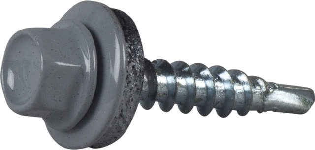 Roofing screw with drill point, finished in RR colours
