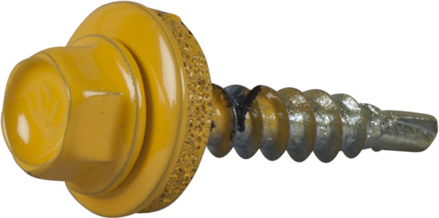 Roofing screw with drill point, finished in RR colours