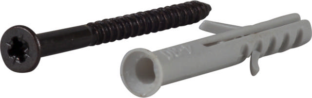 Hammerfixing with countersunk collar, painted