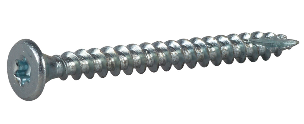 Wood screw full thread, countersunk head, bright zinc plated