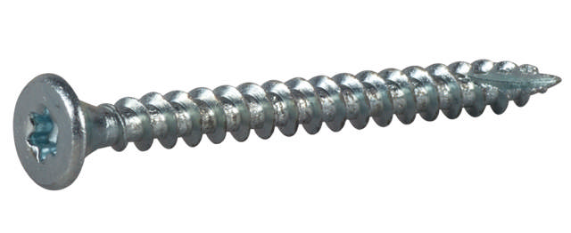 Wood screw full thread, countersunk head, bright zinc plated