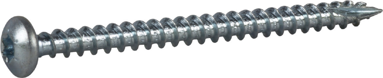 Wood screw full thread, pan head, bright zinc plated