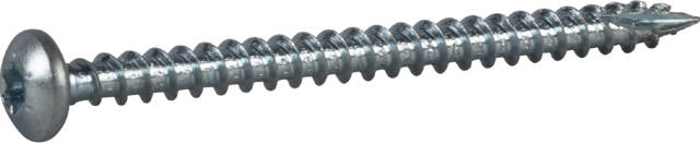 Wood screw full thread, pan head, bright zinc plated