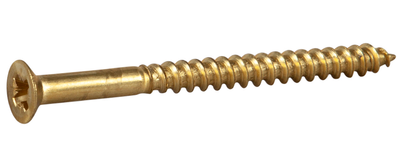 Wood screw countersunk head, brass