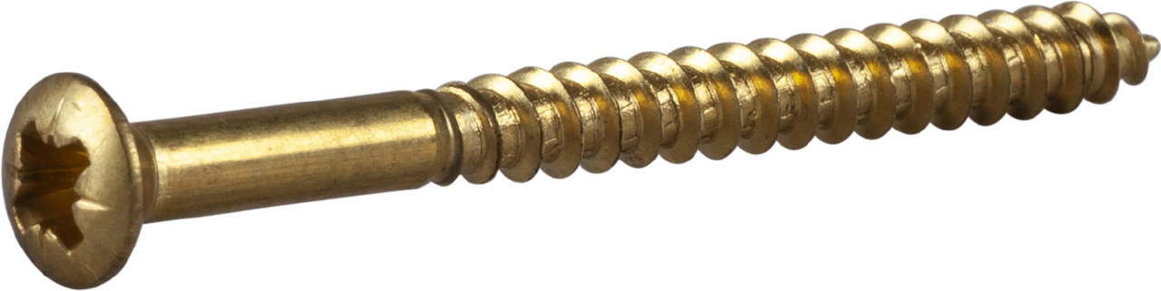 Wood screw raised countersunk head, brass