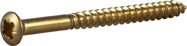 Wood screw raised countersunk head, brass