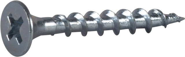 Drywall screw for wooden studs, bright zinc plated