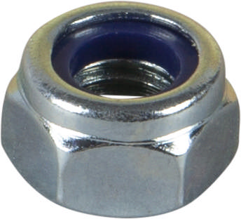 Prevailing torque hexagon nut, electro zinc plated