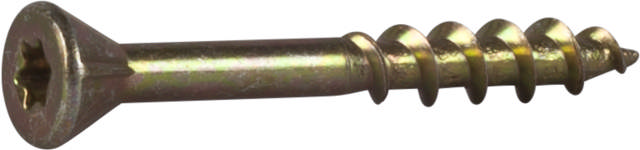 Hobau board screw, for wooden joists, yellow chromate