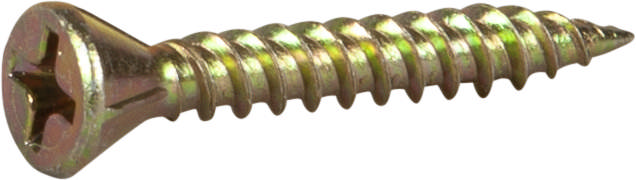 Chipboard screw for steel joists, yellow chromate