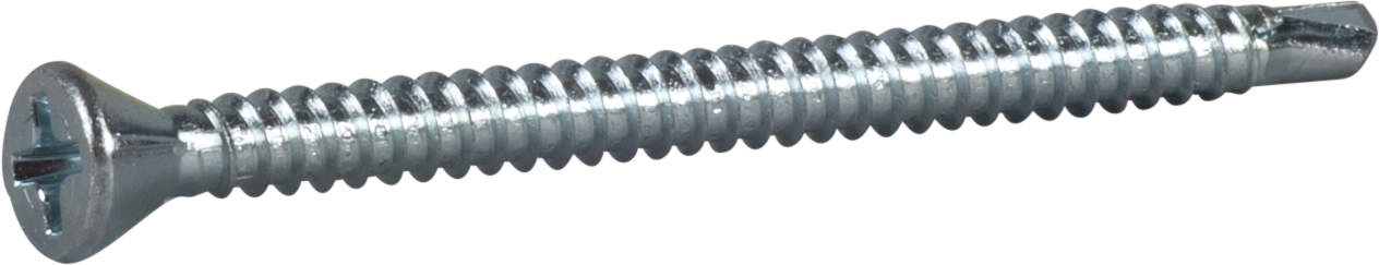 Skirtscrew with drillpoint, bright zinc plated
