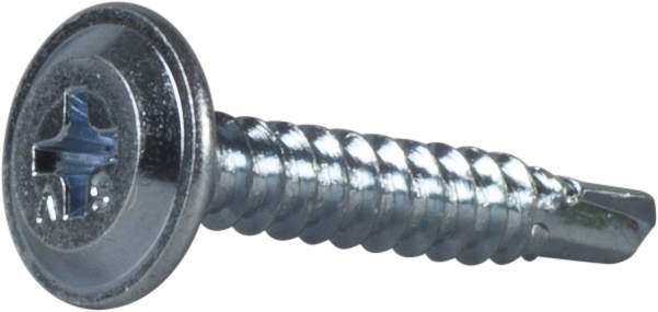 Wafer head screw with drillpoint, bright zinc plated
