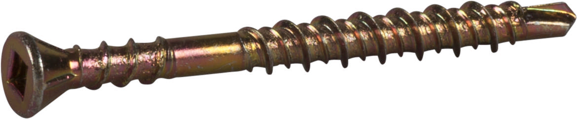 Flooring screw for solid wood flooring, yellow chromate