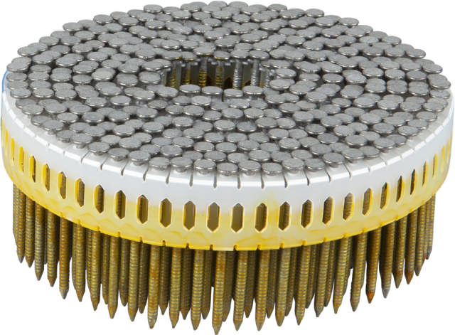 Coil 0° plastic collated nails, HDG
