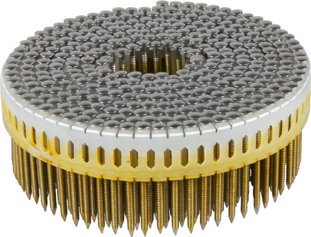 Coil 0° plastic collated nails, stainless steel A4