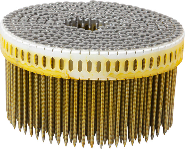 Coil 0° plastic collated nails, stainless steel A4