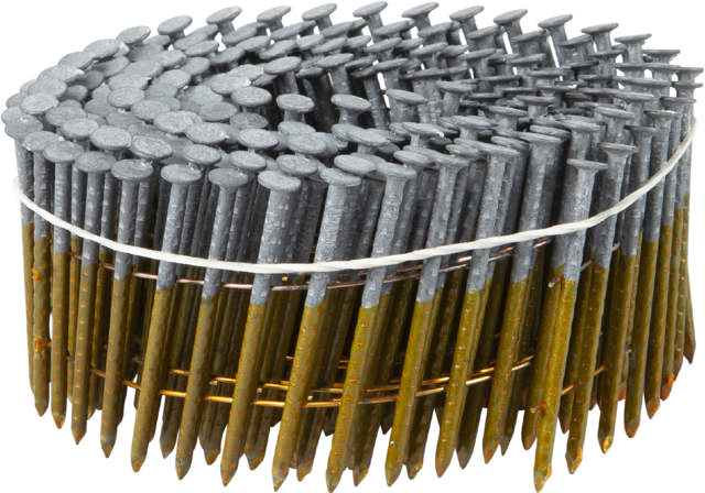 Wire collated coil nail 15°, barbed, M-fusion