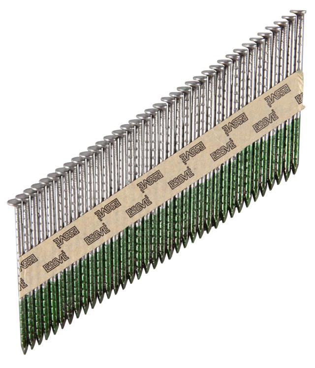 Straight collated nails 34° d-head, barbed, blank