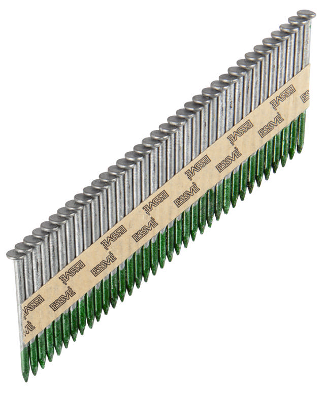 Straight collated nails 34° d-head, plain, hot dip galvanized