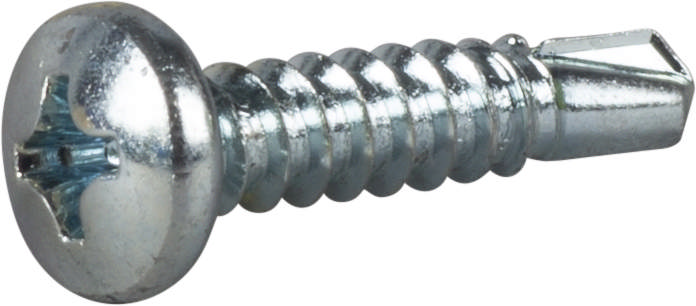 Self-drilling screw with pan head, bright zinc plated