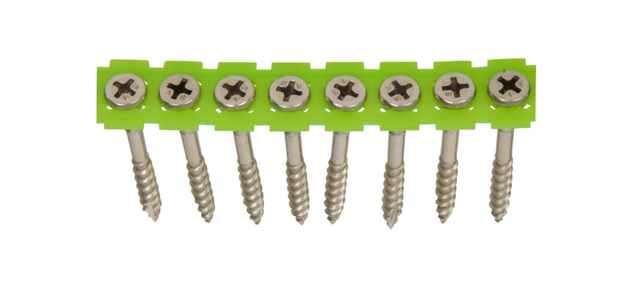 Facade screw collated countersunk head, A4