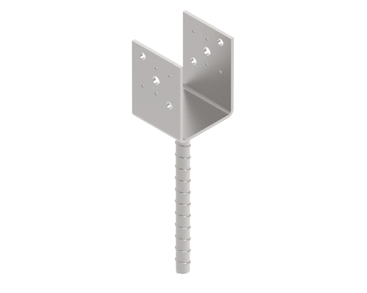 Post base type U, zinc-plated