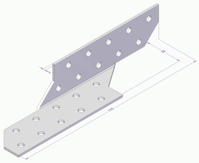 Ridge tie right, hot dip galvanized