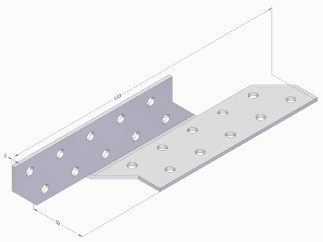Ridge tie left, hot dip galvanized
