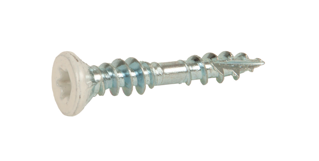 Furnishing screw, white