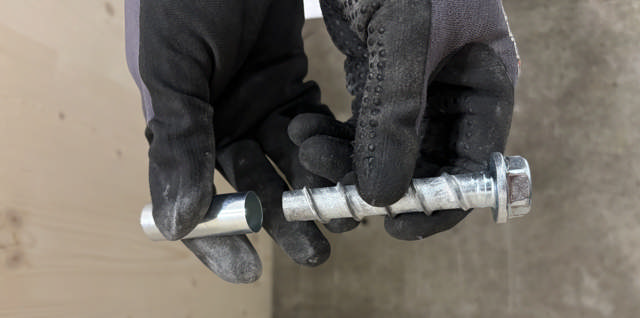 Concrete screw EUS2 test sleeve for re-use