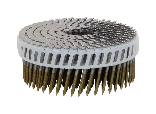 Ringshank nail, plastic coil 15°, stainless steel A4