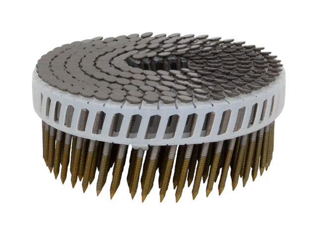 Ringshank nail, plastic coil 15°, stainless steel A4, RAL 7016 Anthracite Grey