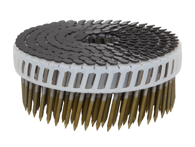 Ringshank nail, plastic coil 15°, stainless steel A4, RAL 7021 Black Grey