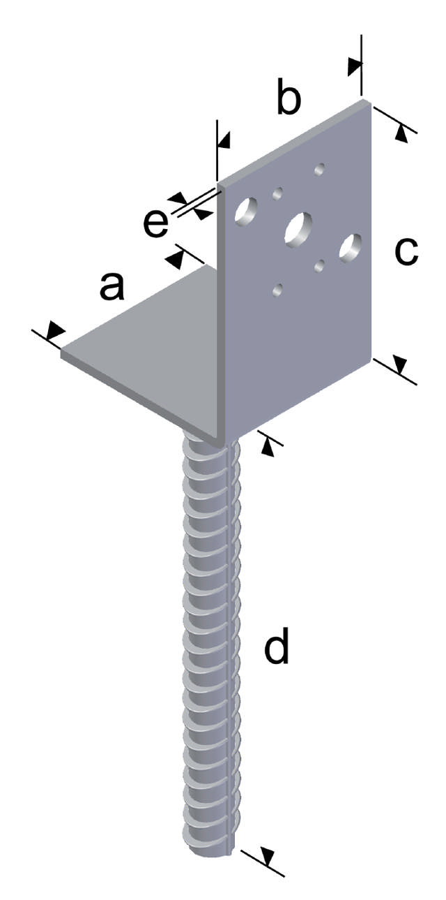 Column shoe type L, HDG