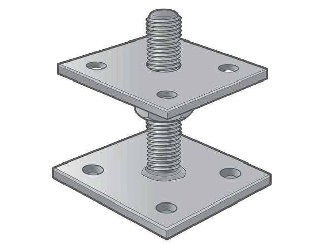 Adjustable post base type B2, zinc-plated