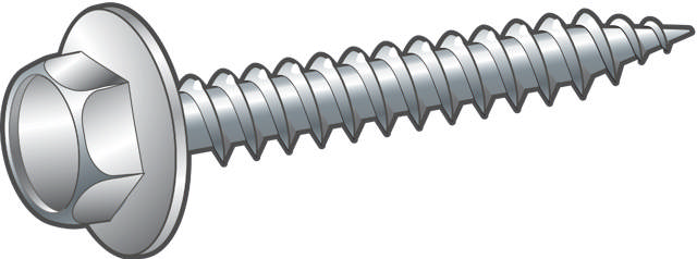 Construction screw with flange head, bright zinc plated