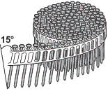 Automated nail coil 15°, coiled, hot dip galvanized