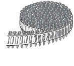 Coil 15° plastic collated connector nails, HDG