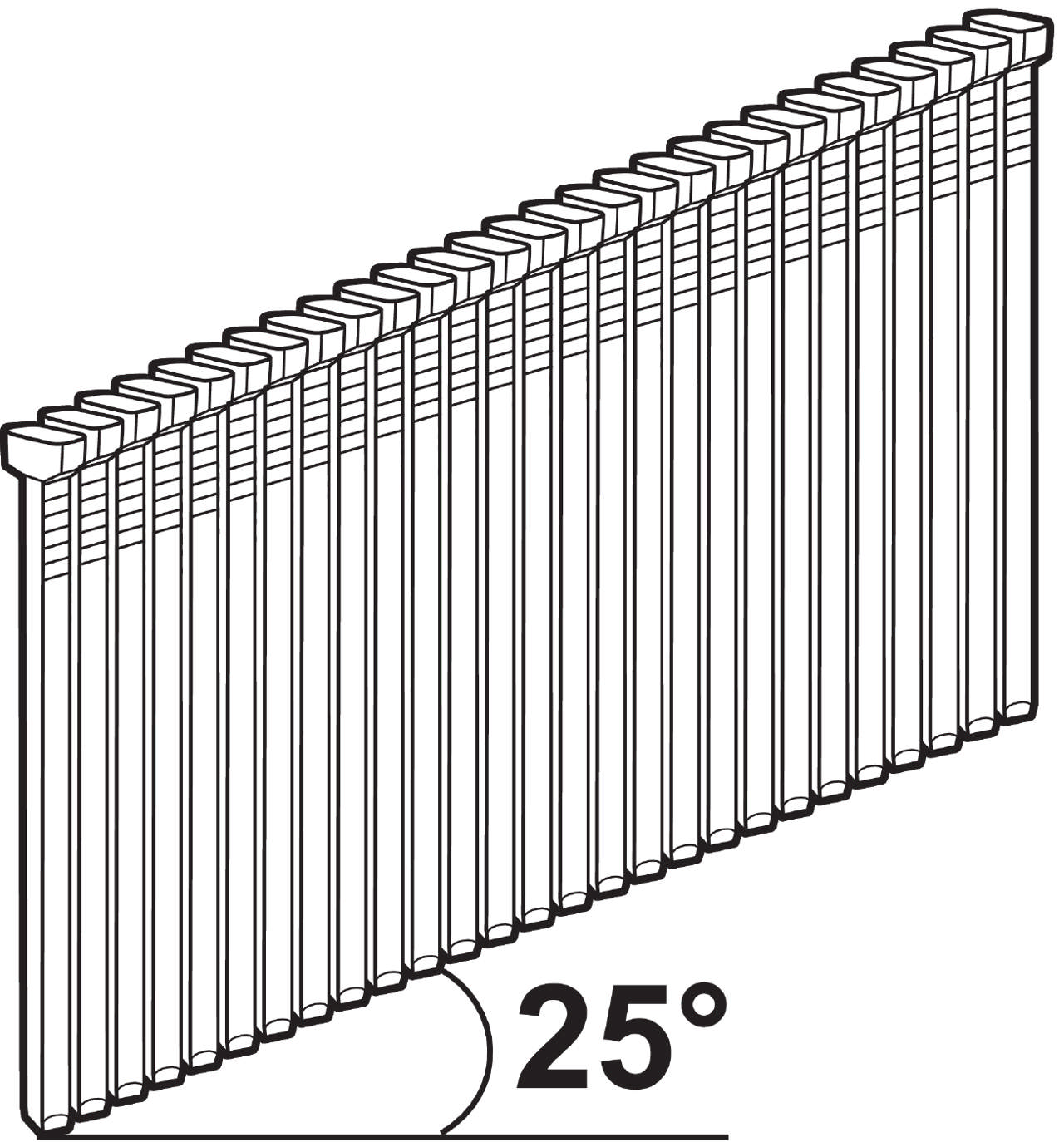 Tjep Brad D15 25°, bright zinc plated