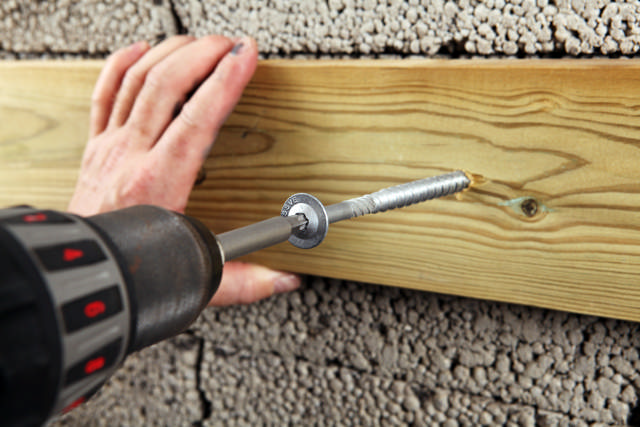 Lightweight concrete screw HL-W, wafer head, Corrseal