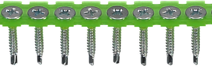 Drywall screw with drillpoint for steel joists, bright zinc plated 5 µM