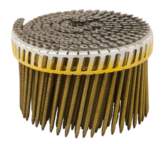 Coil 15° plastic collated threaded nailscrew, PH2, stainless A2