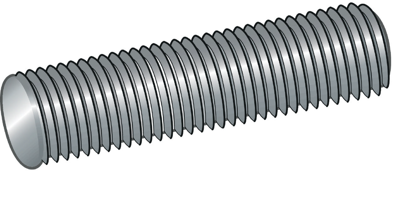 Threaded rod 8.8, DIN 976, 1 meter, hot dip galvanized