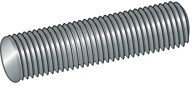Threaded rod 8.8, DIN 976, 1 meter, hot dip galvanized